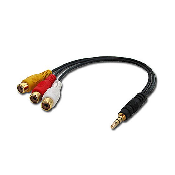 35539 cable de vídeo compuesto 0,25 m 3,5mm 3 x RCA Negro