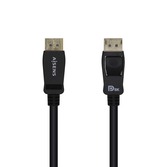 Cable Displayport Certificado V1.4 8k@60hz, DP/M-DP/M, Negro, 2.0m