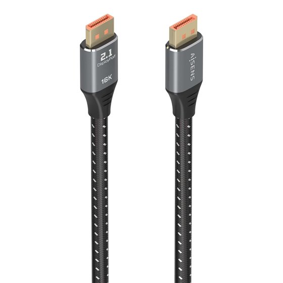 Cable DisplayPort V2.1 16K@60Hz 80 Gbps, DP/M-DP/M, Negro, 2.0m
