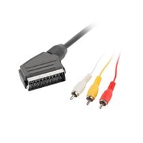 CA-EURC-10CC-0018-BK cable EUROCONECTOR 1,8 m SCART (21-pin) 3 x RCA Negro