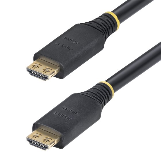 Cable HDMI de Alta Velocidad Activo de 15m - Conectores de Agarre - UHD 4K60Hz/1440p 144Hz - 18Gbps - HDR10/HDCP 2.2/ARC - Cable