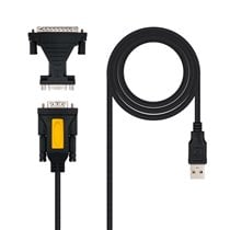 CONVERTIDOR USB A SERIE, TIPO A/M-RS232 DB9/M DB25/M, 1,8 M