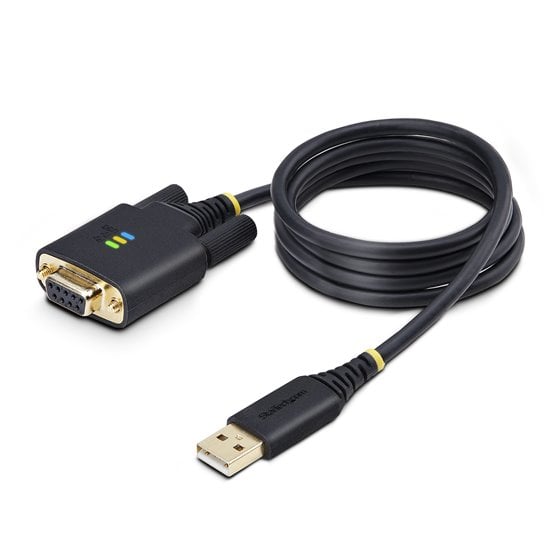 Cable Adaptador USB a Serie de Módem Nulo de 1m - Retención COM - Tornillos Intercambiables DB9 - USB a RS232 - Serial - USB a D