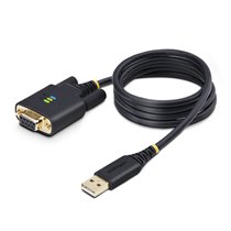 Cable Adaptador USB a Serie de Módem Nulo de 1m - Retención COM - Tornillos Intercambiables DB9 - USB a RS232 - Serial - USB a D
