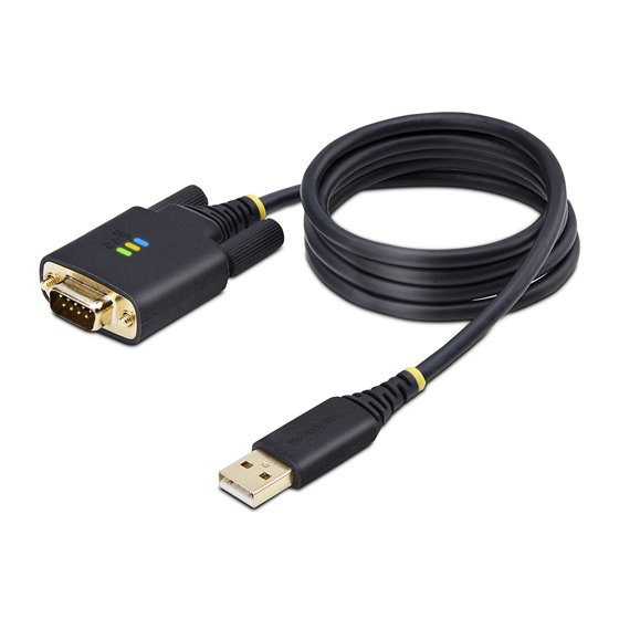 Cable Adaptador USB a Serie de 1m - Serial - Retención COM - FTDI - Adaptador USB-A a DB9 RS232 - con Tornillos DB9 Intercambiab