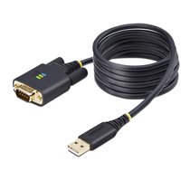 Cable Adaptador USB a Serie DB9 RS232 FTDI de 2m - Retención COM - Tornillos DB9 Intercambiables - USB-A a DB9 RS232 - Protecció