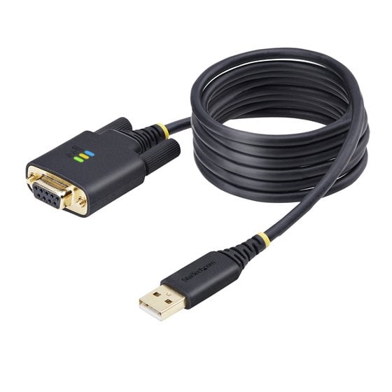 Cable Adaptador USB a Serie de Módem Nulo de 2m - FTDI RS232 - Tornillos DB9 Intercambiables - USB-A a DB9 RS232 - Windows/macOS