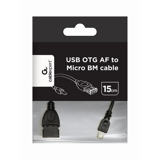 USB A - Micro-USB B, 0.15m cable USB USB 2.0 0,15 m Negro