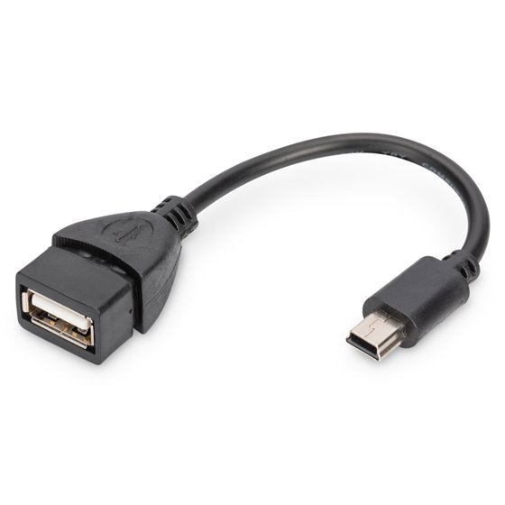 Adaptador/conversor USB mini-B - USB-A, OTG, 0,2 m