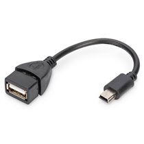 Adaptador/conversor USB mini-B - USB-A, OTG, 0,2 m