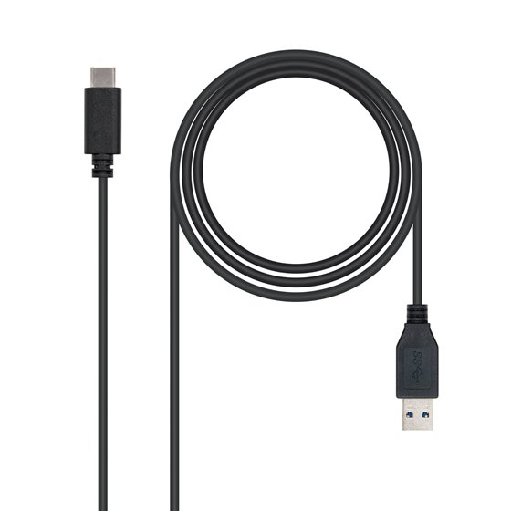 USB 3.1, 1m cable USB USB 3.2 Gen 2 (3.1 Gen 2) USB C USB A Negro