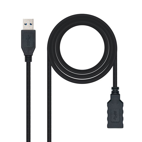 Cable USB 3.0, Tipo A/M-A/H, Negro, 3.0 M