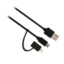 EW9909 cable USB 1 m USB 2.0 USB A Micro-USB B/Lightning Negro