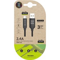TEC2001 cable USB 1 m USB A Micro-USB B Negro