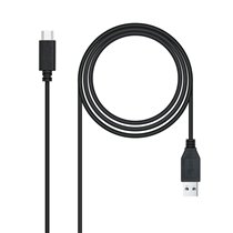 Cable USB 3.1 Gen2 10Gbps 3A, tipo USB-C/M-A/M, negro, 0.5 m