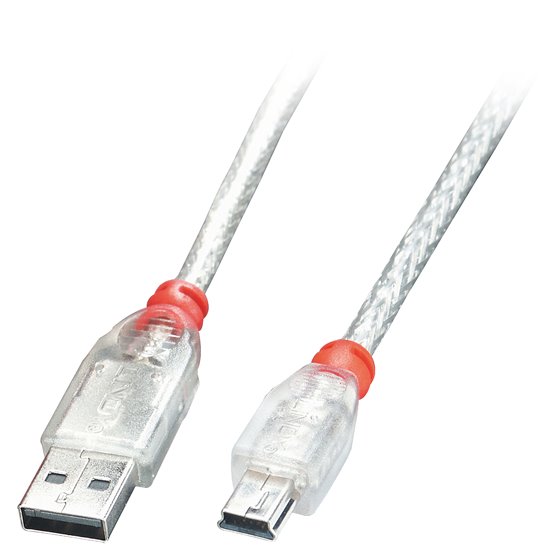 41783 cable USB USB 2.0 2 m USB A Mini-USB B Transparente