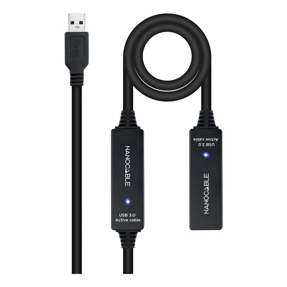 Cable USB 3.0 prolongador con amplificador, tipo A/M-A/H, 15m