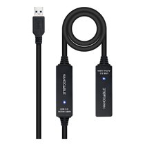 Cable USB 3.0 prolongador con amplificador, tipo A/M-A/H, 15m