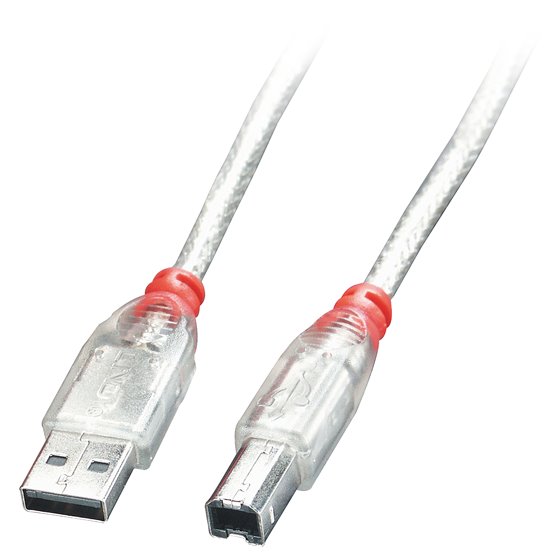 41755 cable USB USB 2.0 5 m USB A USB B Transparente