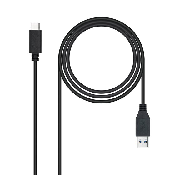 Cable USB 3.1, Gen2 10 Gbps 3A, tipo USB-C/M-A/M, Negro, 2 m
