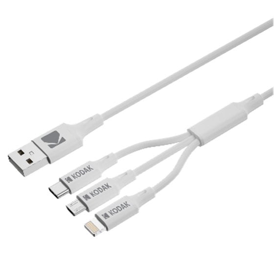 30425835 cable USB 1 m USB A USB C/Micro-USB B/Lightning Blanco