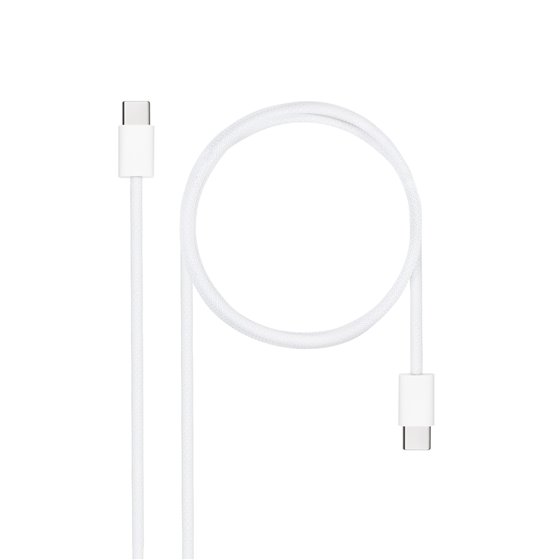 Cable USB-C 2.0 60W 3A, USB-C/M-USB-C/M, Blanco, 1 m