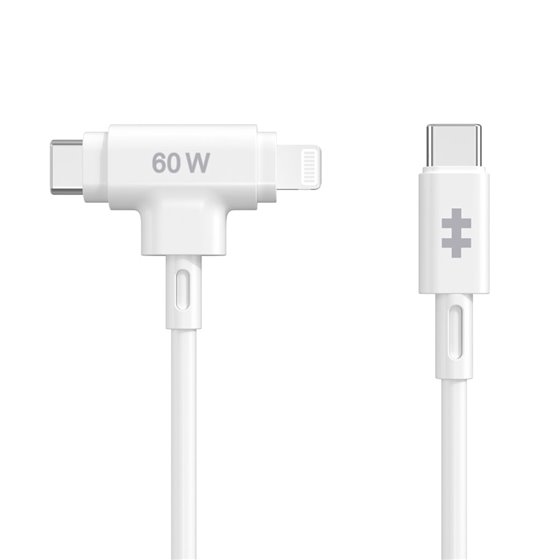 HyperJuice cable USB USB 2.0 1,5 m USB C USB C/Lightning Blanco