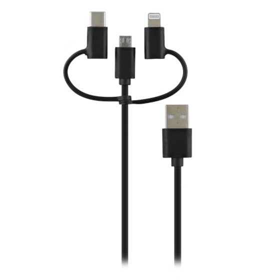 WCBL3IN1 cable USB 1 m USB A USB C/Micro-USB B/Lightning Blanco