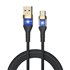 Cable USB-A a tipo C 3A 100 cm trenzado LED