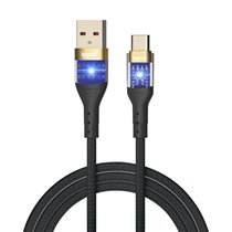 Cable USB-A a tipo C 3A 100 cm trenzado LED