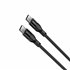 Cable de carga y datos , 1m, USB-C a USB-C, Carga ultrarrápida 60W, Silicona, Puertos Aleación de aluminio, Negro