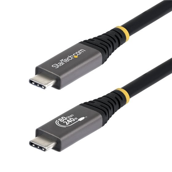 Cable USB4 50cm - Cable USB-C Certificado USB-IF - 80Gbps - Cable USB Tipo C - PD de 240W - 8K120/4K240 - DP 2.1 - DP80 - Recubr