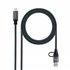 Cable USB 3.2 Gen2x2 20Gbps 5A/100W, USB-C+USB-A/M a USB-C/M, Gris/Negro, 1m