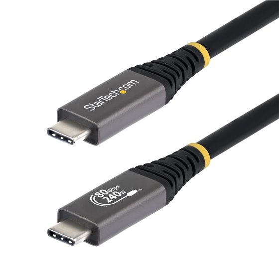 Cable USB4 1m - Cable USB-C Certificado USB-IF - 80Gbps - Cable USB Tipo C - PD de 240W - 8K120/4K240 - DP 2.1 - DP80 - Recubrim