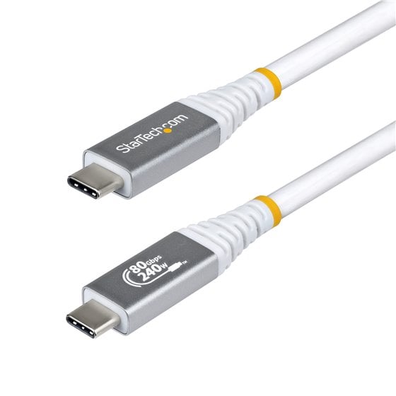 Cable USB4 50cm - Cable USB-C Certificado USB-IF - 80Gbps - Cable USB Tipo C - PD de 240W - 8K120/4K240 - DP 2.1 - DP80 - Recubr