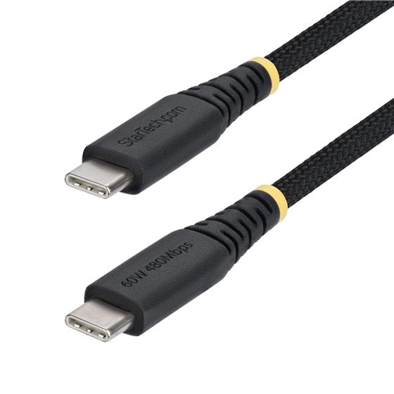 Cable de Carga USB-C Trenzado de TPE y Nailon de 30cm - Cable Cargador USB Tipo C - - Cable Cargador para Portátil o Tablet - Ca