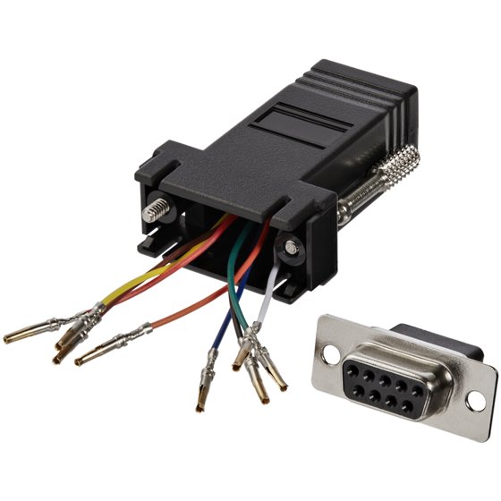 Adaptador Conversor Modular DB9 Serie a RJ45 Hembra a Hembra