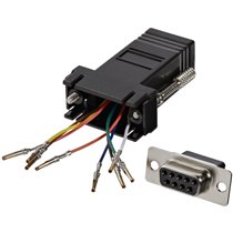 Adaptador Conversor Modular DB9 Serie a RJ45 Hembra a Hembra