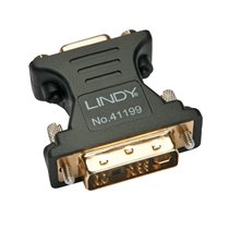 41199 cambiador de género para cable VGA DVI-I Negro, Oro