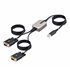 2P6FFC-USB-SERIAL cambiador de género para cable USB-A 2 x DB-9 RS-232 Negro, Gris