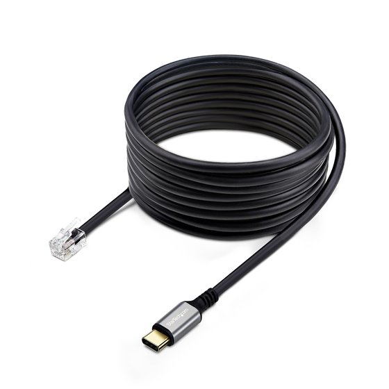 Adaptador USB-C a RJ9 para Auriculares con Micrófono - Adaptador USB Tipo C a RJ9 con Cable de 1,8m - Adaptador para Teléfonos, 