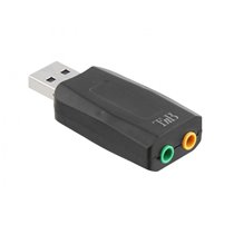 ADAUSB51 cambiador de género para cable USB-A 2 x 3.5mm Negro