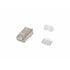 121147 conector RJ-45 Acero satinado, Transparente