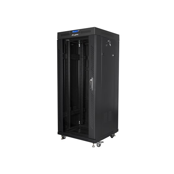 free standing rack 19inch cabinet 27U 600x600 glass door LCD flat pack black Rack o bastidor independiente