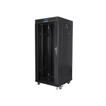 free standing rack 19inch cabinet 27U 600x600 glass door LCD flat pack black Rack o bastidor independiente