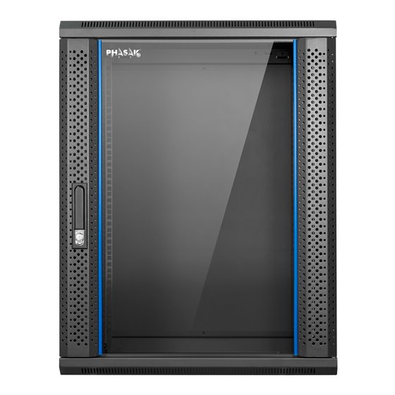 PHO 2216D armario rack 16U Bastidor de pared Negro