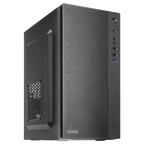 AC5, Caja Ordenador Compacta Micro ATX, Frontal Malla Refrigeración, USB 3.0, Negro