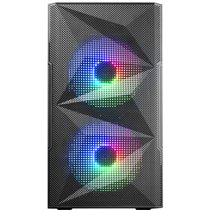 MC-ME, Caja Gaming Compacta MicroATX, Ventana Lateral Completa Cristal Templado, Diseño Frontal Total-Mesh Geométrico, 2X Ventil