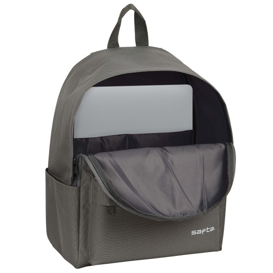 Mochila Portaordenador SAFTA Gris Humo 31 x 40 x 16 cm.
