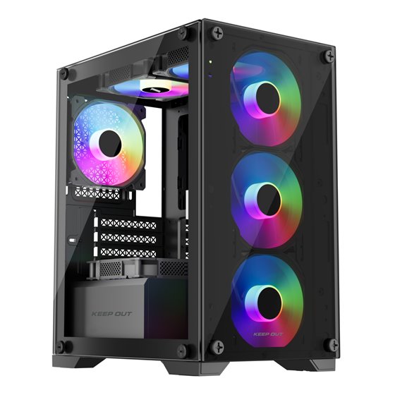 XC-201 GLASS carcasa de ordenador Negro